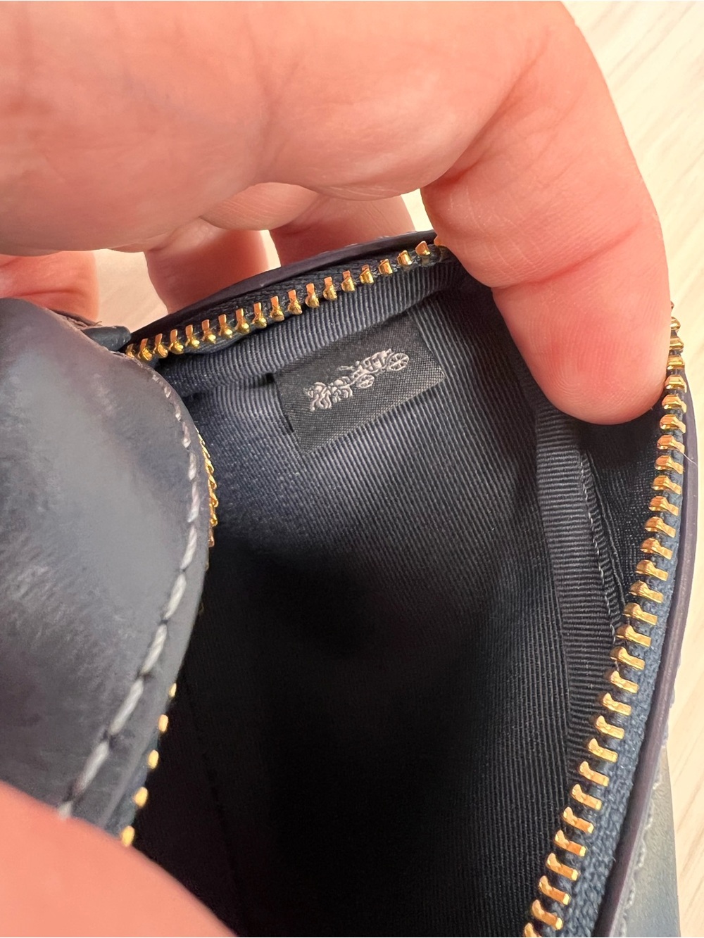 Coach Denim Pouch Wristlet - Picture 6 of 7